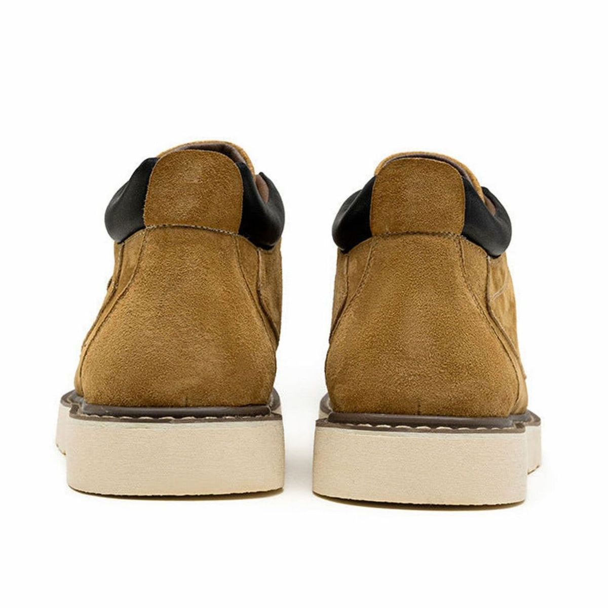 Men's Lace-Up Suede Moc Toe Wedge Boots