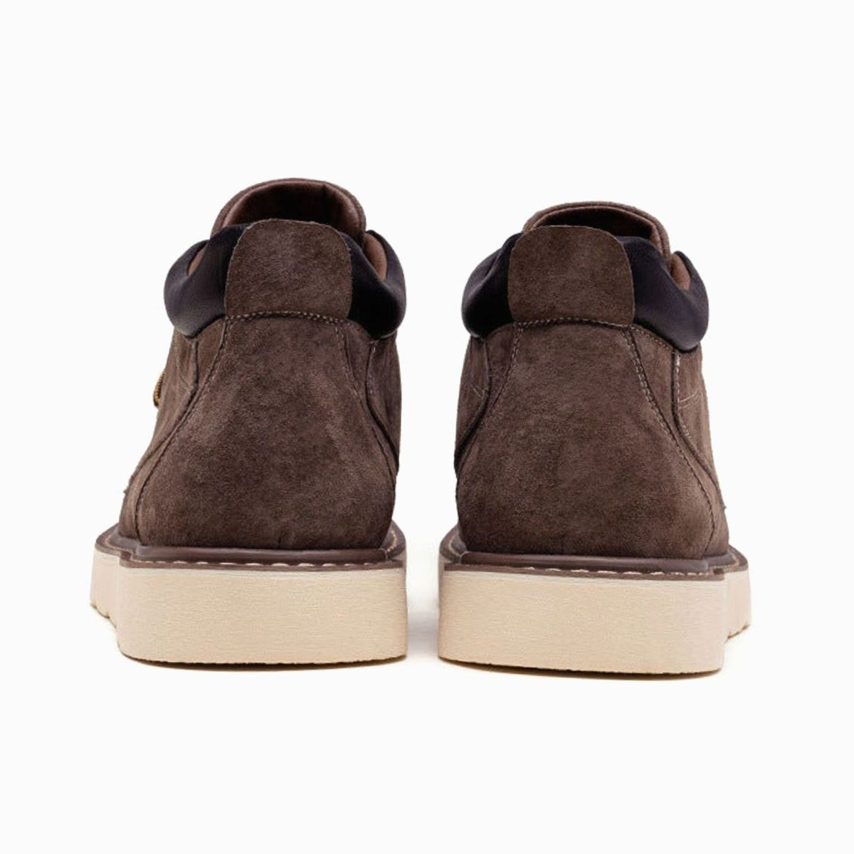 Men's Lace-Up Suede Moc Toe Wedge Boots