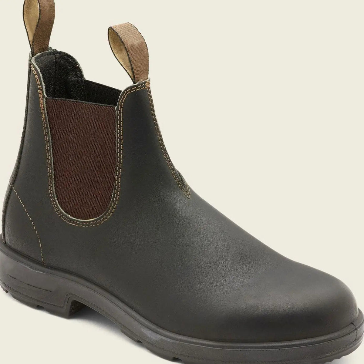 Men's Leather Slip-On Chelsea Boots with Rugged Sole