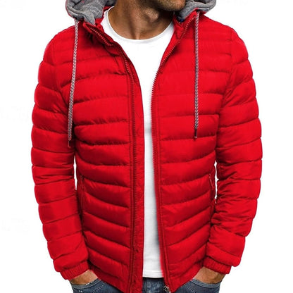 Men's Lightweight Full-Zip Quilted Hooded Puffer Jacket