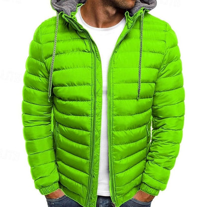 Men's Lightweight Full-Zip Quilted Hooded Puffer Jacket