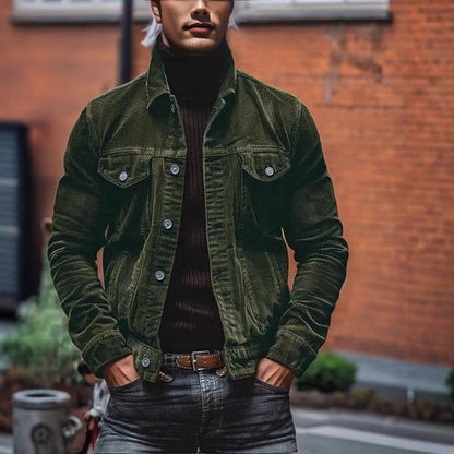 Men's Modern Corduroy Jacket with Practical Chest Pockets