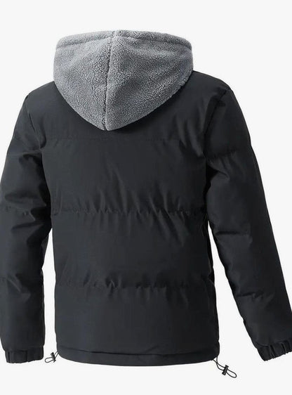 Men's Sherpa-Lined Hooded Puffer Street Style Jacket