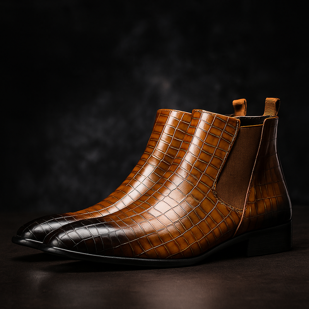 Men's Snakeskin Chelsea Boots