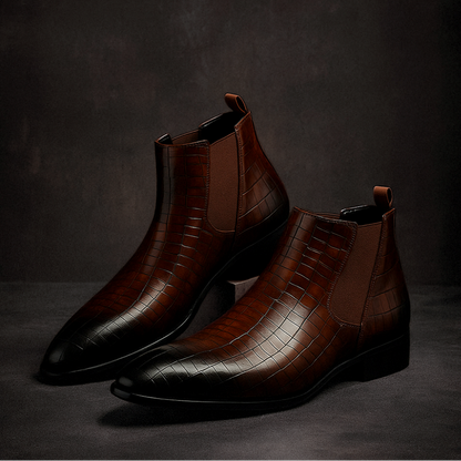 Men's Snakeskin Chelsea Boots