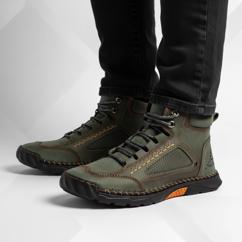 Men's Waterproof Ankle Boots with Flexible Sole