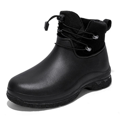 Men's Waterproof Rain Boots with Ankle Strap & Treaded Sole