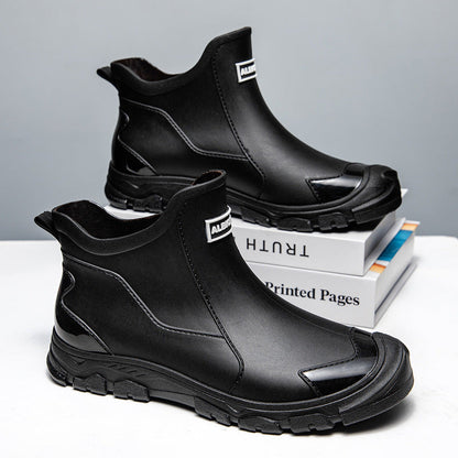 Men's Waterproof Rubber Boots with Slip-Resistant Sole and Flexible Entry Charly