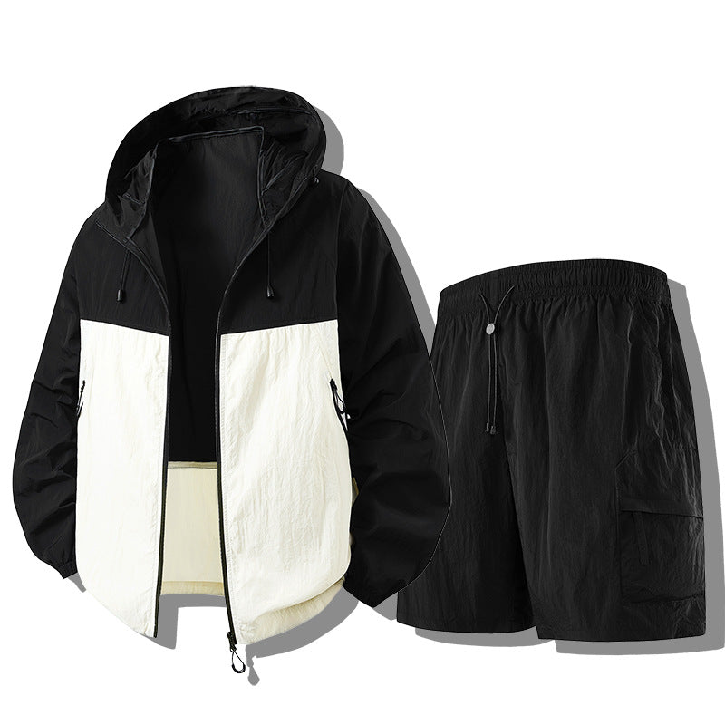 Men's Weatherproof Functional Jacket with Lightweight Shorts Set