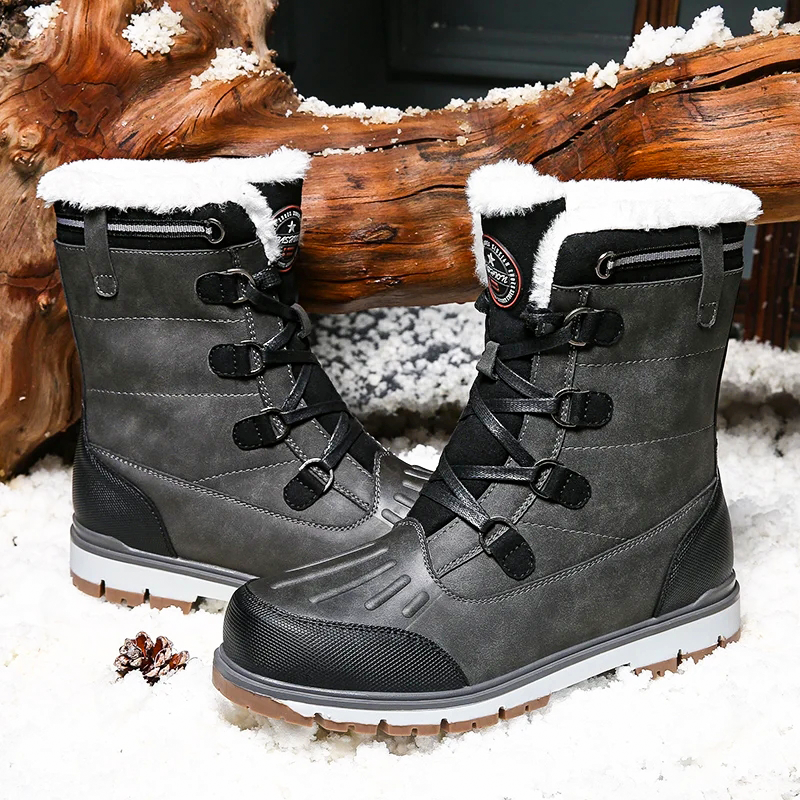 Men's Winter Boots - Warm Lined Snow Boots with Non-Slip Sole