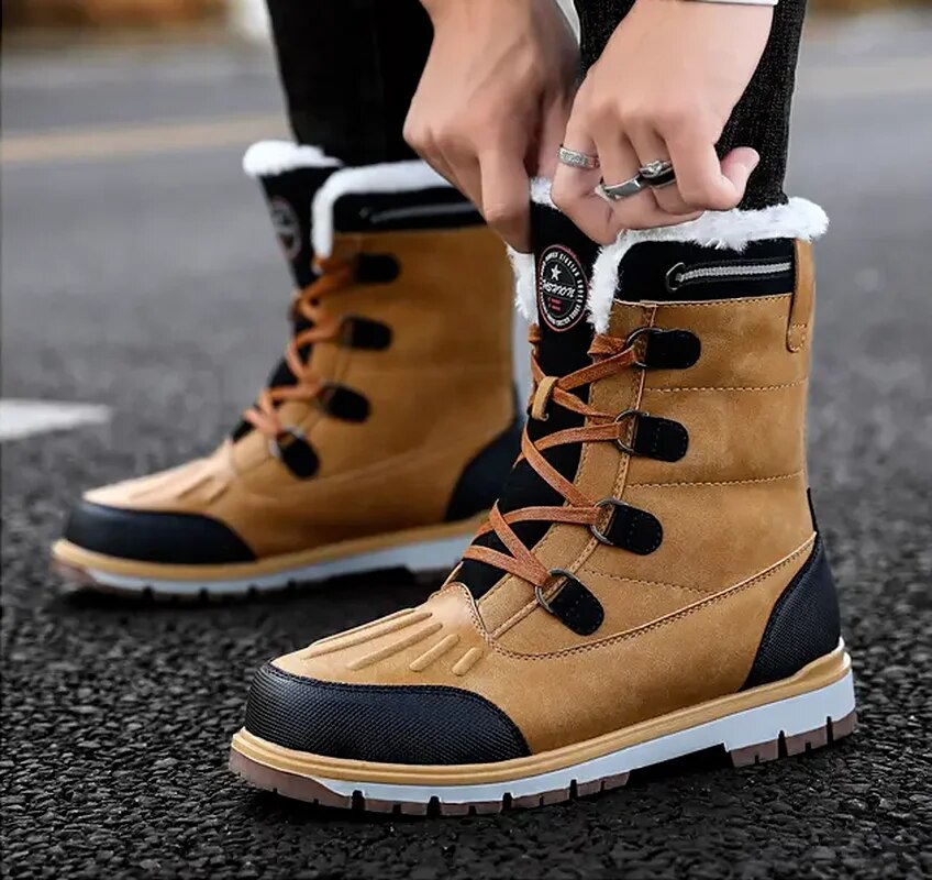 Men's Winter Boots - Warm Lined Snow Boots with Non-Slip Sole