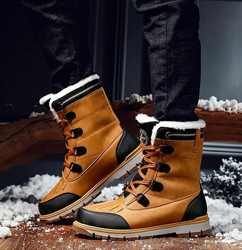Men's Winter Boots - Warm Lined Snow Boots with Non-Slip Sole