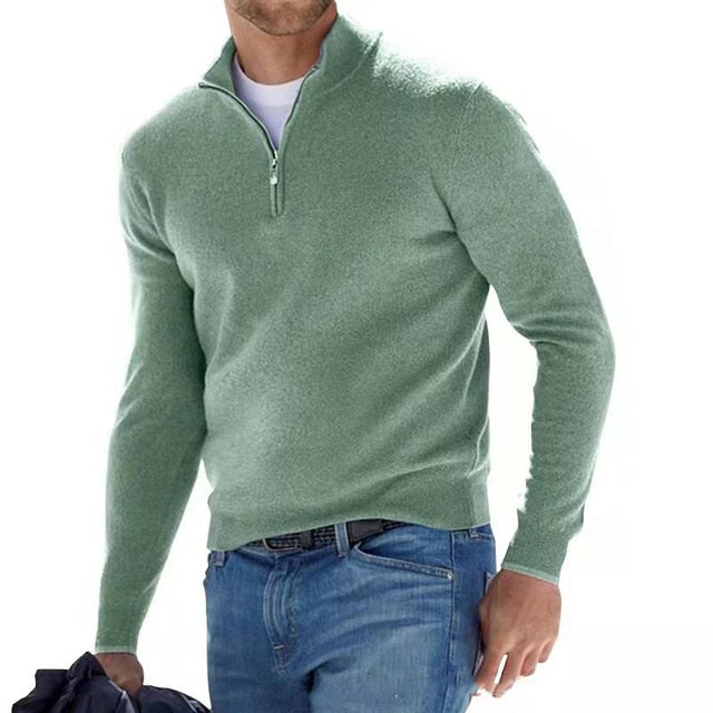 Men's Zip V-Neck Pullover – Style and Comfort