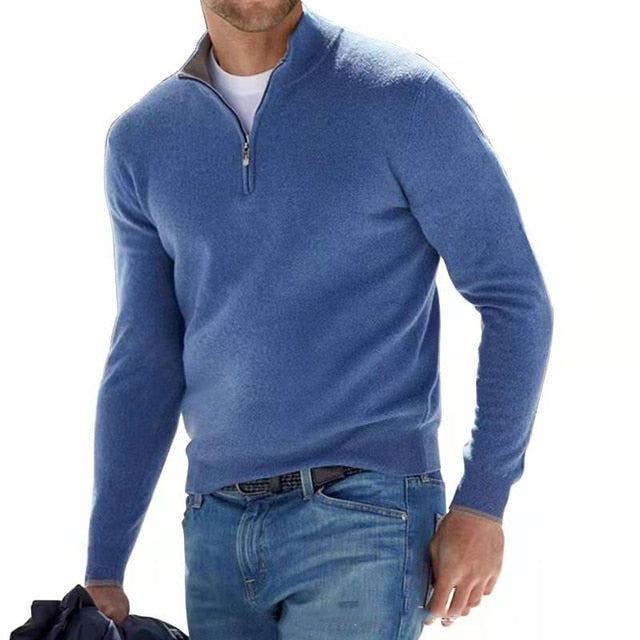 Men's Zip V-Neck Pullover – Style and Comfort
