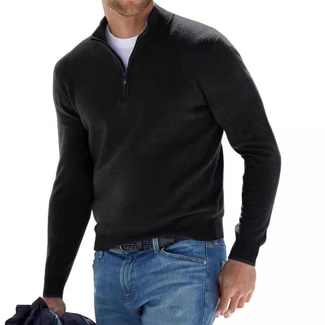 Men's Zip V-Neck Pullover – Style and Comfort