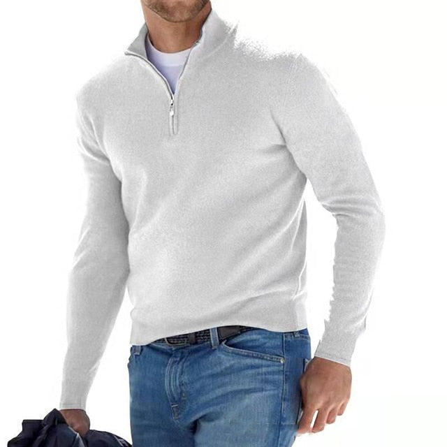 Men's Zip V-Neck Pullover – Style and Comfort