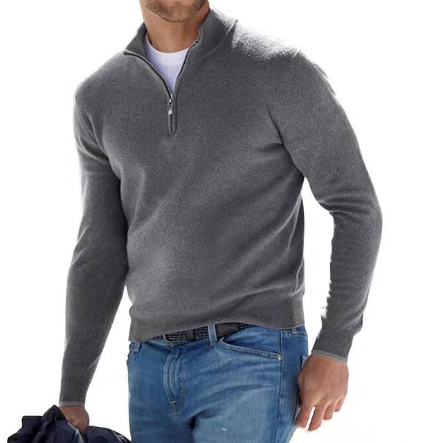 Men's Zip V-Neck Pullover – Style and Comfort
