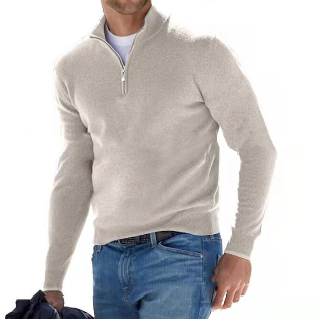 Men's Zip V-Neck Pullover – Style and Comfort