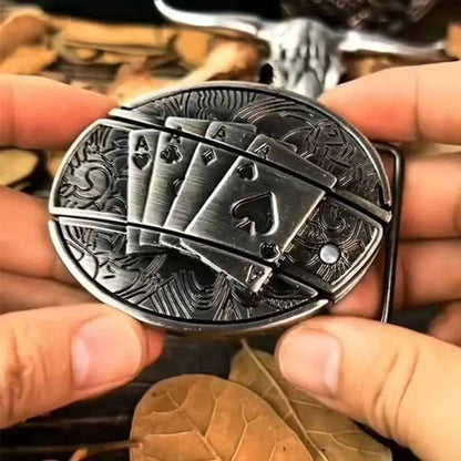Western Style Silver Oval Belt Buckle