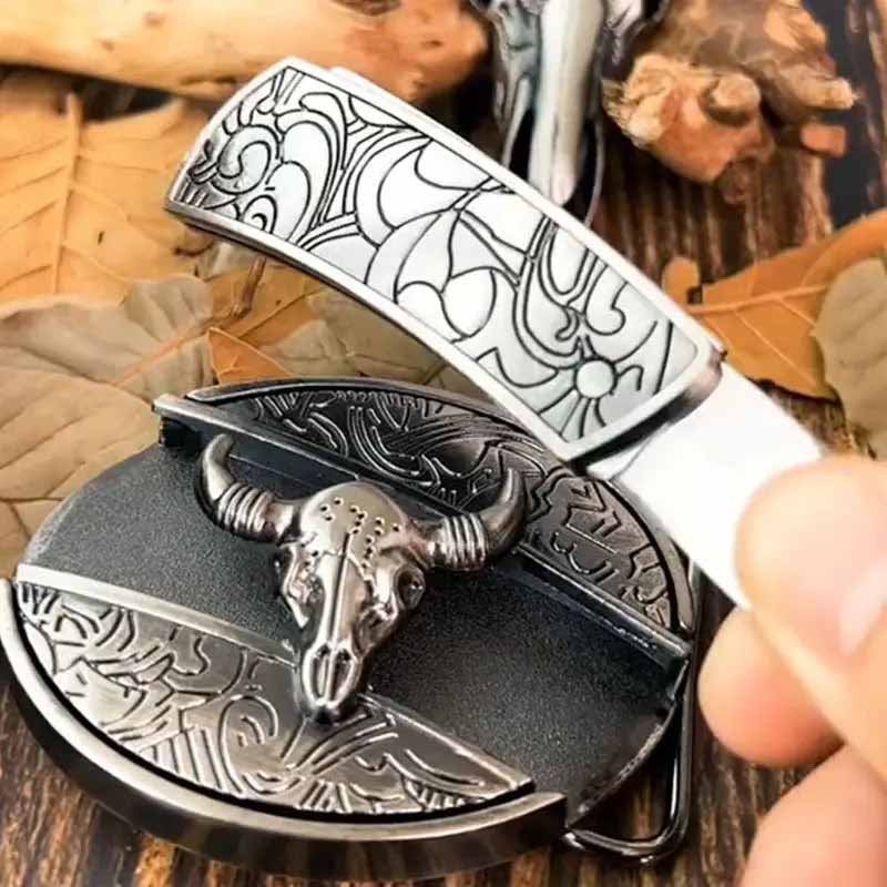 Western Style Silver Oval Belt Buckle