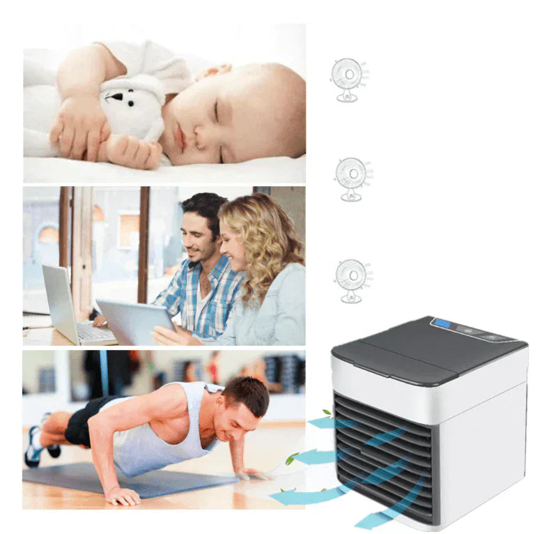 Compact Air Conditioner Fan with LED Night Light