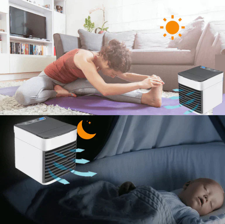 Compact Air Conditioner Fan with LED Night Light