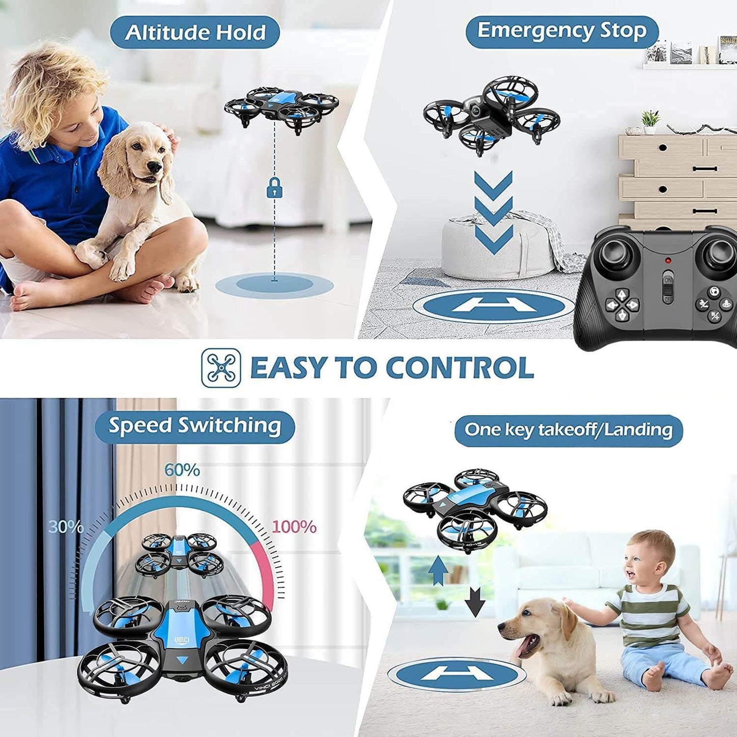 Easy Fly RC Quadcopter Drone with Mobile Control