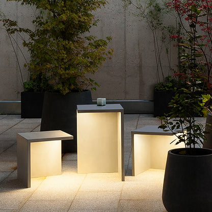 Outdoor Square LED Table Lamp Waterproof Patio Light