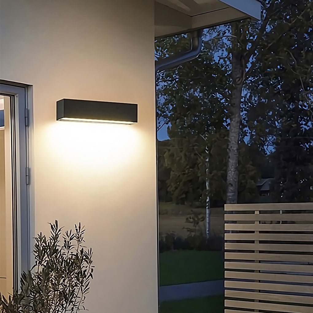 Outdoor Black Rectangular LED Porch Wall Light Fixture