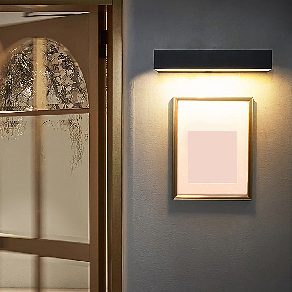 Outdoor Black Rectangular LED Porch Wall Light Fixture