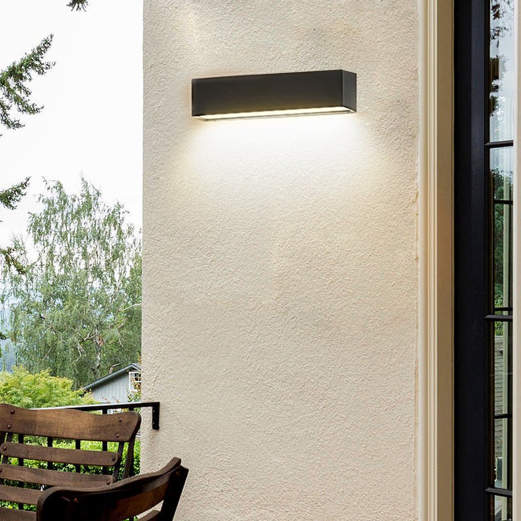 Outdoor Black Rectangular LED Porch Wall Light Fixture - Cofik
