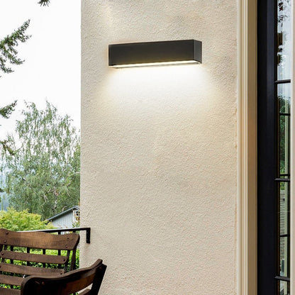 Outdoor Black Rectangular LED Porch Wall Light Fixture - Cofik