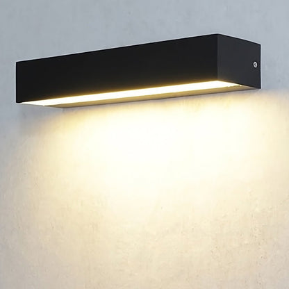 Outdoor Black Rectangular LED Porch Wall Light Fixture