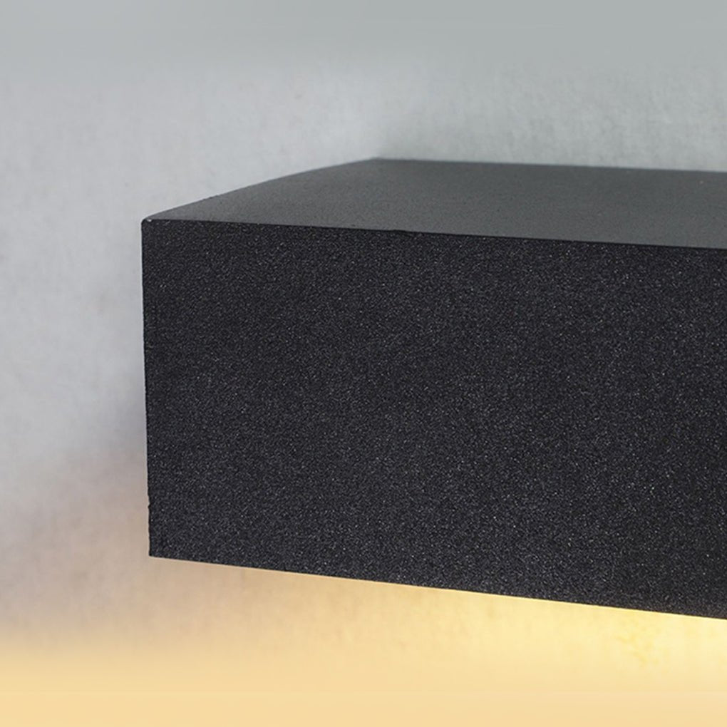 Outdoor Black Rectangular LED Porch Wall Light Fixture