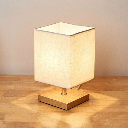 Classic Fabric Shade Wooden Table Light