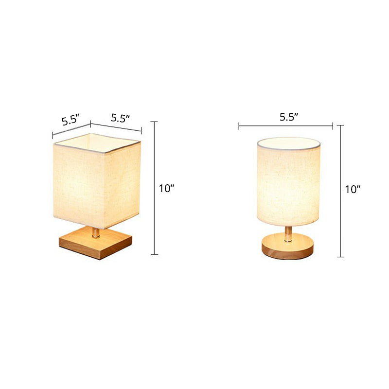 Classic Fabric Shade Wooden Table Light