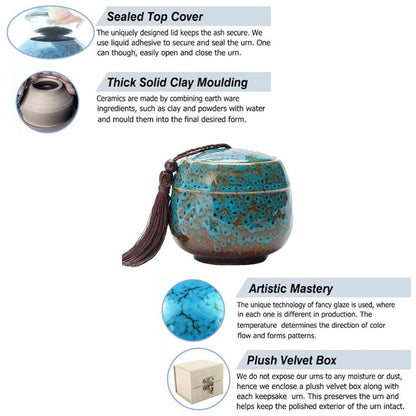 Small Pet Memory Urn Ceramic Ash Container