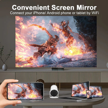 Compact 4K Portable Projector with WiFi and Bluetooth