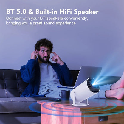 Compact 4K Portable Projector with WiFi and Bluetooth