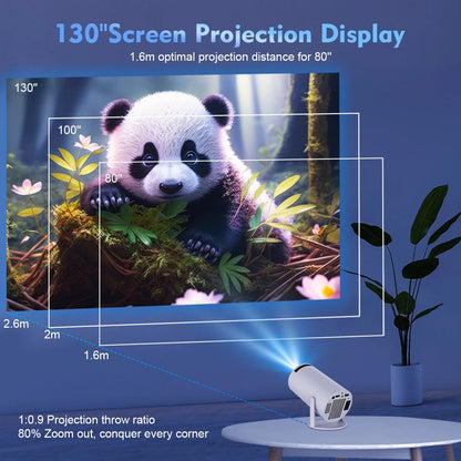 Compact 4K Portable Projector with WiFi and Bluetooth