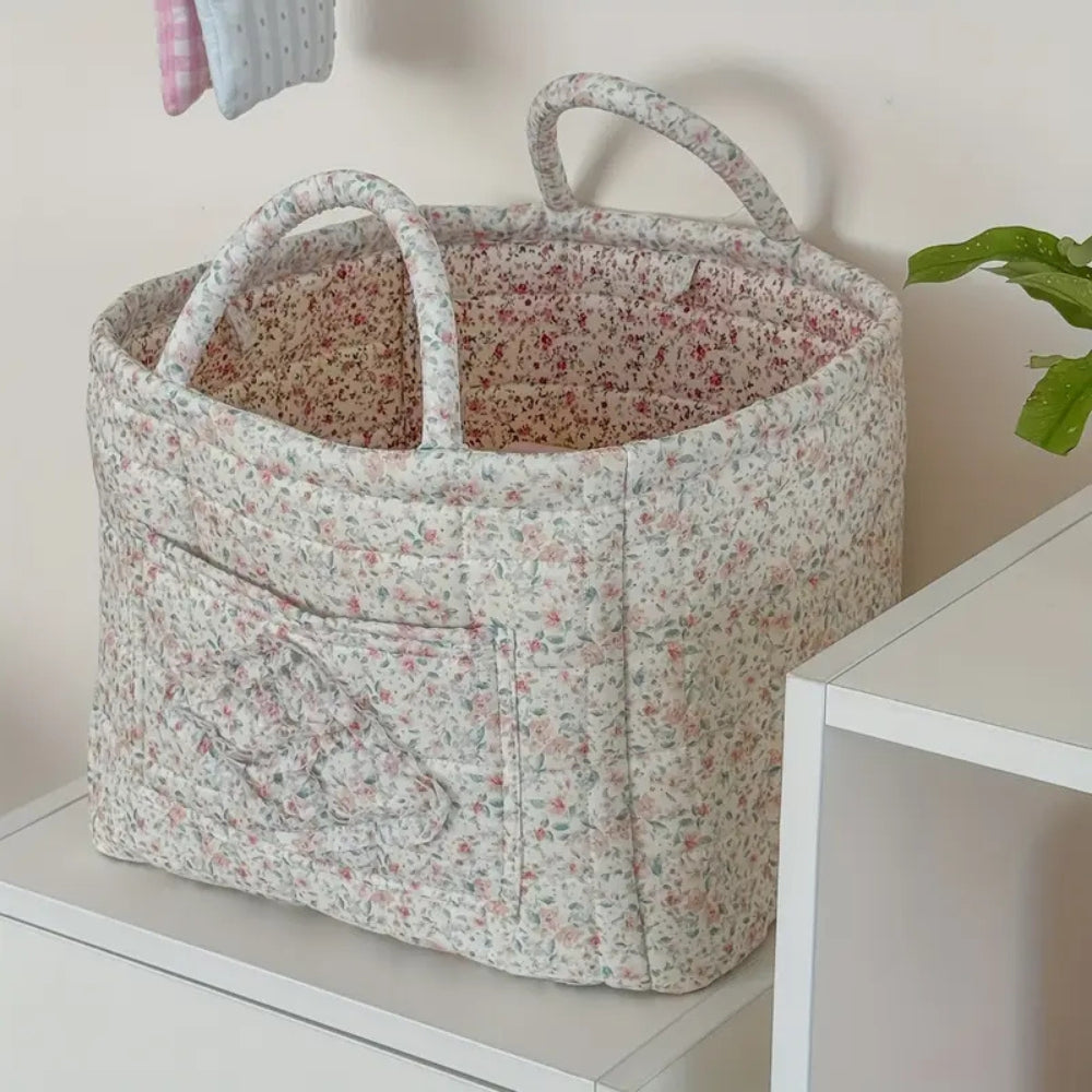 Miscellaneous Floral Quilted Storage Basket