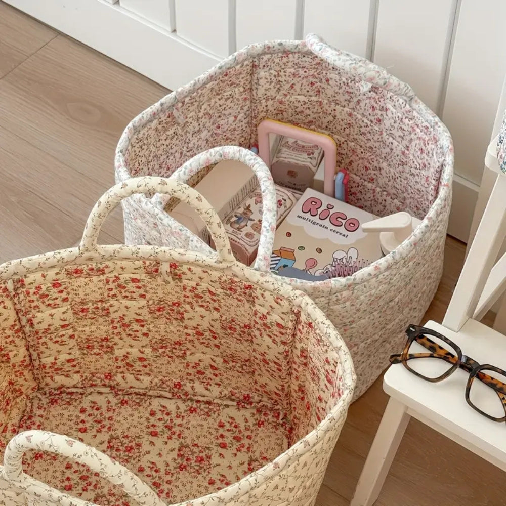 Miscellaneous Floral Quilted Storage Basket