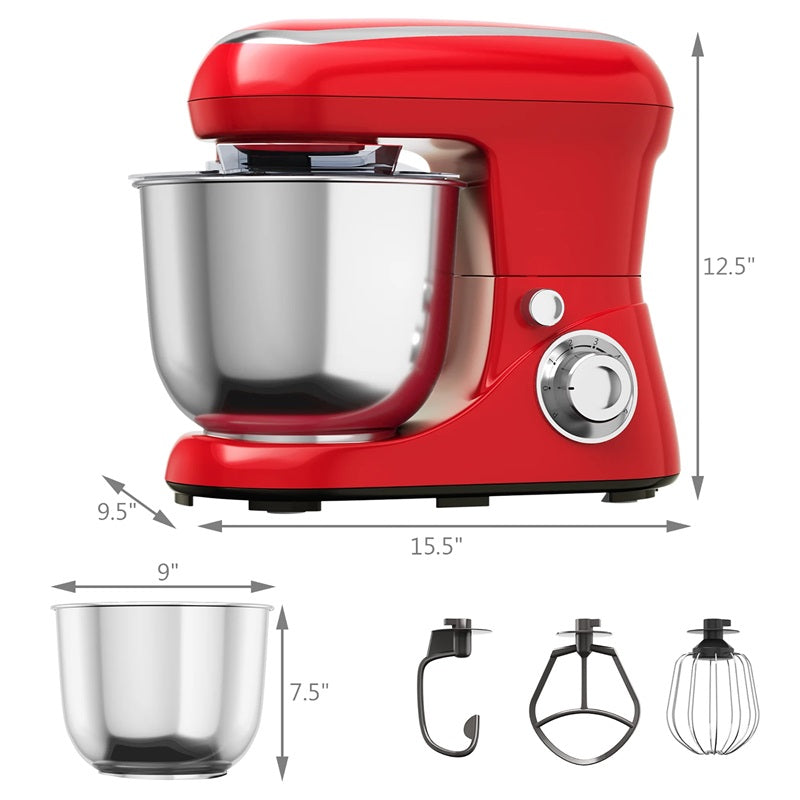 Heavy Duty 6-Speed Electric Mixer with Large Stainless Bowl