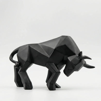 Modern Geometric Bull Sculpture