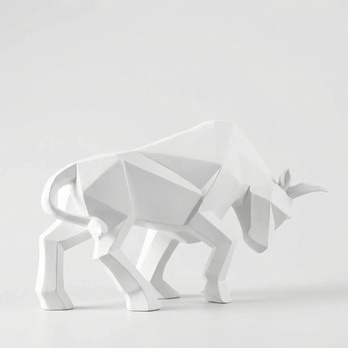 Modern Geometric Bull Sculpture