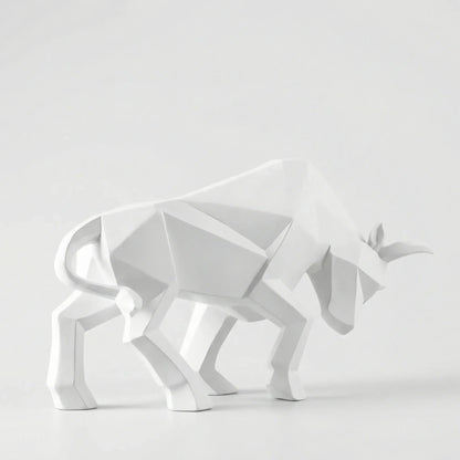 Modern Geometric Bull Sculpture