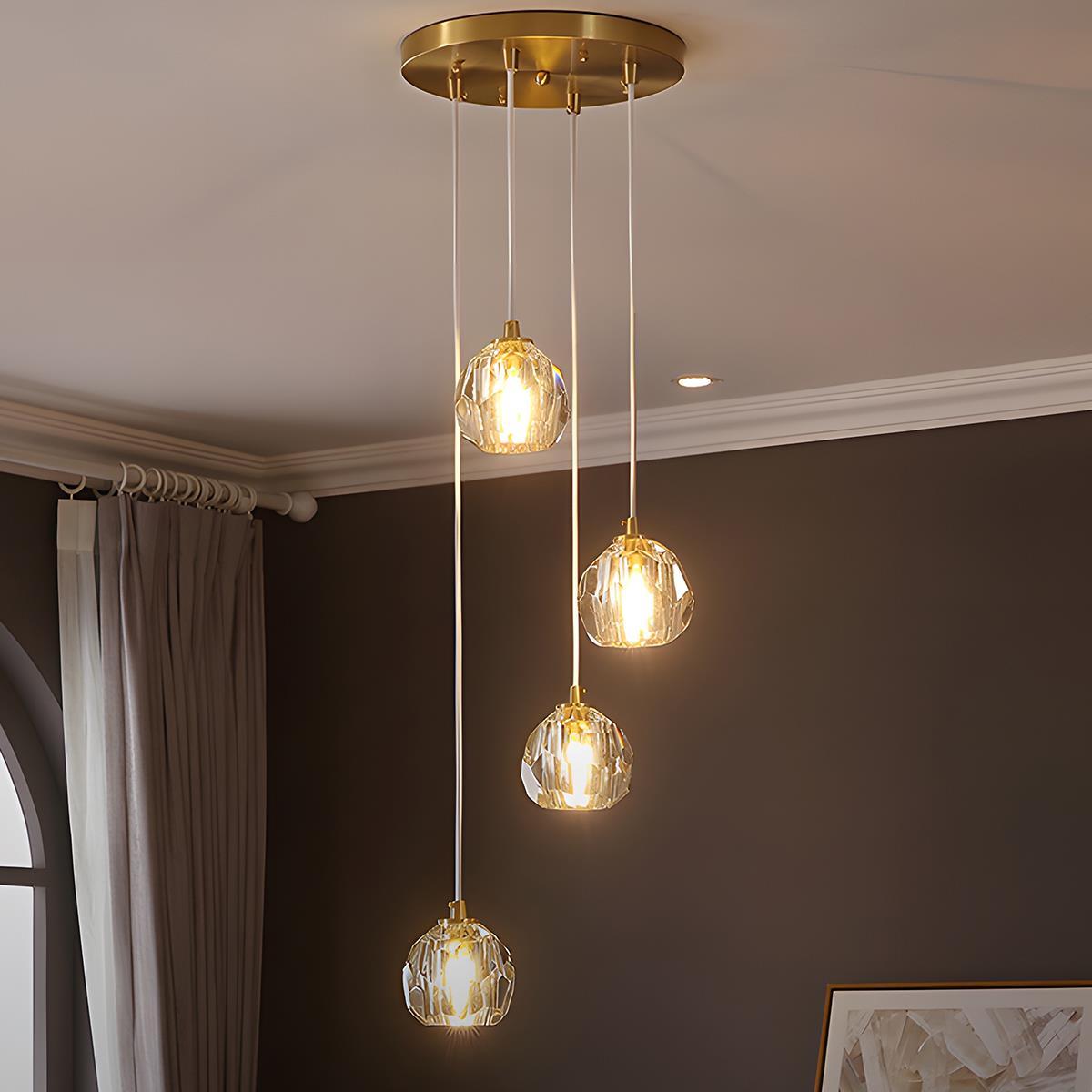 Luxury Gold Crystal Pendant Ceiling Lamp
