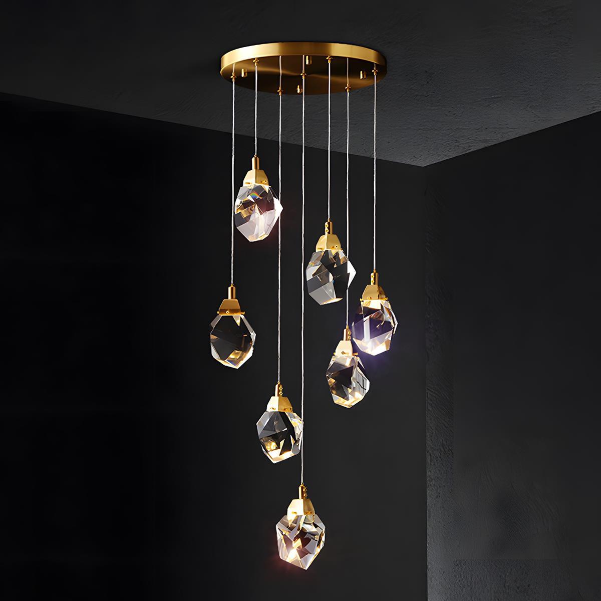 Luxury Gold Crystal Pendant Ceiling Lamp