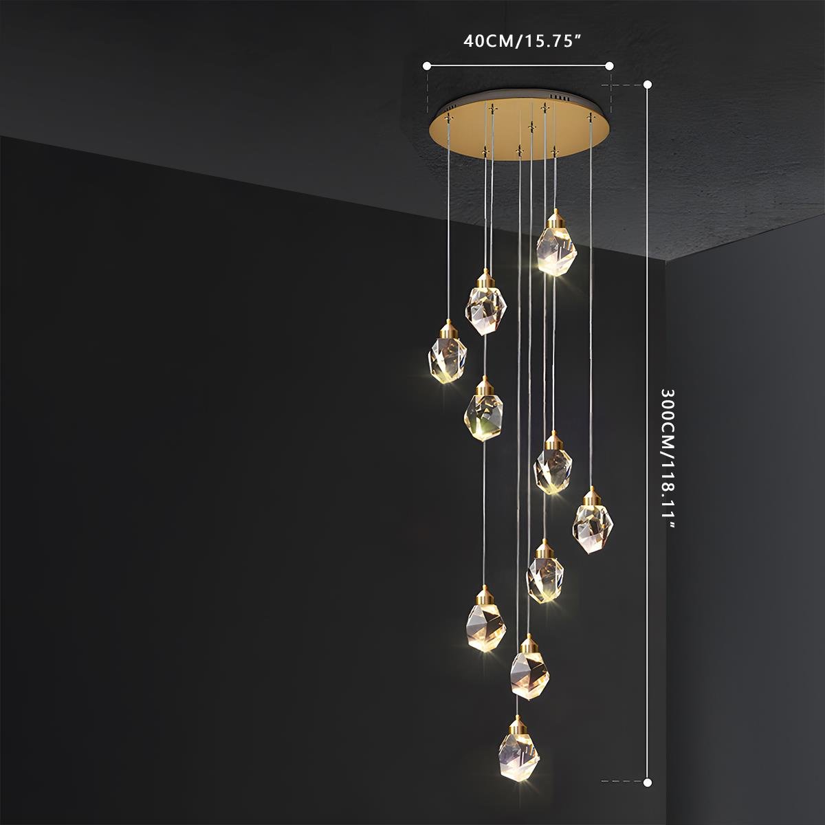 Luxury Gold Crystal Pendant Ceiling Lamp