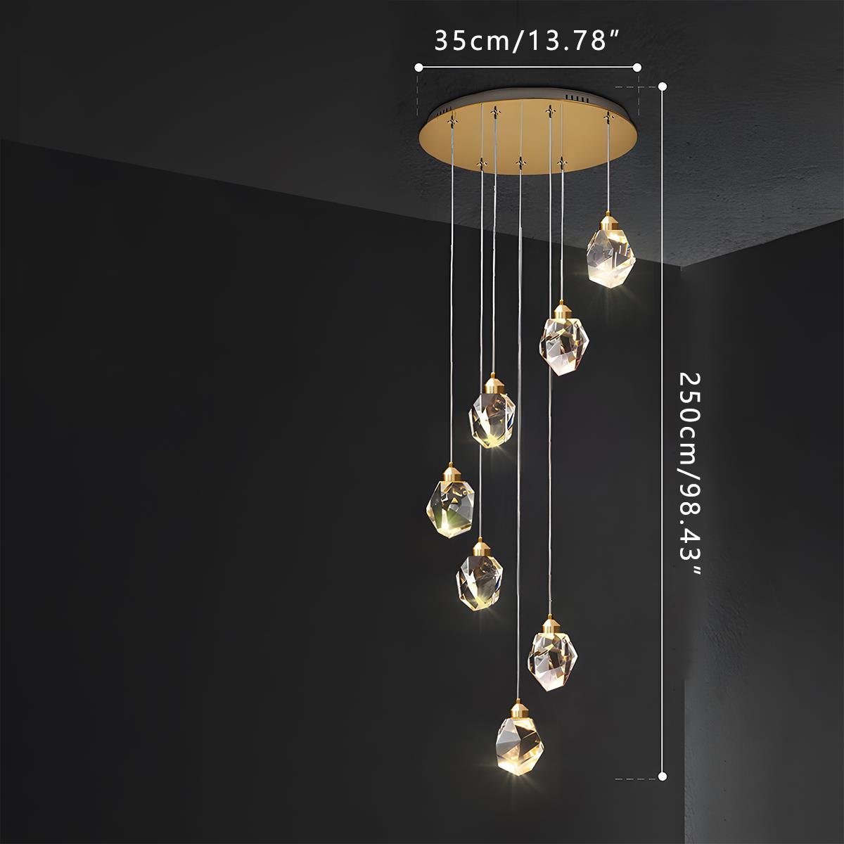 Luxury Gold Crystal Pendant Ceiling Lamp